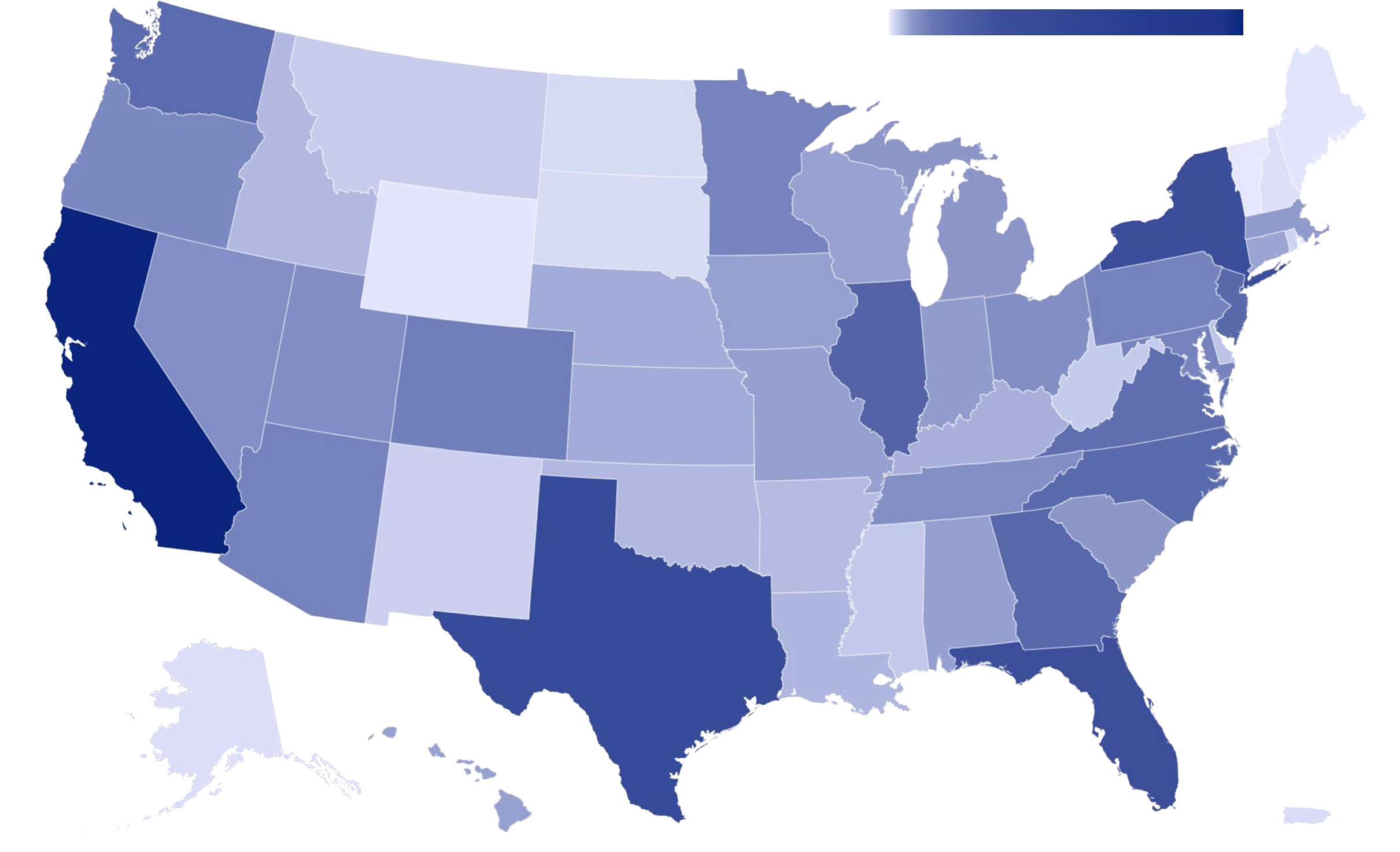 Amway independent business owners per US state and territory